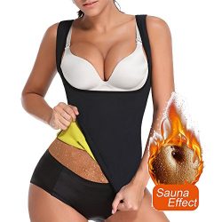 DILANNI Women’s Neoprene Sweat Waist Trainer Vest for Weight Loss Slimming Shirt Body Shaper wit ...