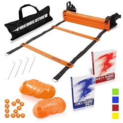 Agility Ladder and Cones by FireBreather. Great Training Equipment to Exercise Speed in Soccer,  ...