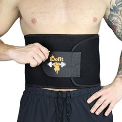 iDofit Premium Adjustable Waist Trimmer Belt – Sauna Belt Weight Loss Band Slimming Stomac ...