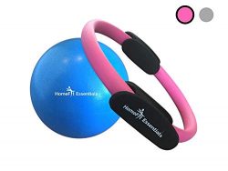 HomeFit Essentials Premium Pilates Ring – Fitness Resistance Magic Circle & 9 Inch Exercise  ...