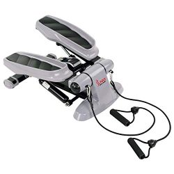 Sunny Health & Fitness Versa Stepper Step Machine w/Resistance Bands and LCD Monitor – ...