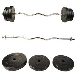 Olympic Barbell Dumbbell Weight Set Gym Lifting Exercise Curl Bar Workout New