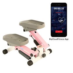 Exerpeutic EXERWORK 850 Bluetooth Smart Cloud Fitness Extended Capacity Mini Stepper with Adjust ...