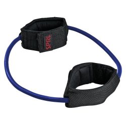 SPRI Xercuff Leg Resistance Band Exercise Cord with Non-Slip Padded Ankle Cuffs, Blue, Heavy