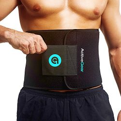 ActiveGear Waist Trimmer Belt for Stomach and Back Lumbar Support, Large: 9″ x 46″ & ...