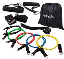 TheFitLife Exercise and Workout Resistance Bands – Training Tube Set Stackable up to 110 l ...