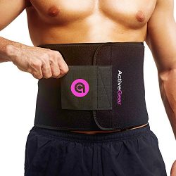 ActiveGear Premium Waist Trimmer Belt Slim Body Sweat Wrap for Stomach and Back Lumbar Support ( ...