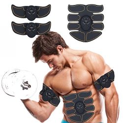 JoJoMooN Muscle Toner, Abdominal Toning Belt EMS ABS Toner Body Muscle Trainer Wireless Portable ...