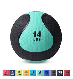 Day 1 Fitness Medicine Exercise Ball with Dual Texture for Superior Grip 14 Pounds – Fitne ...