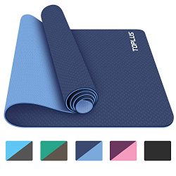 TOPLUS Yoga Mat, 1/4 inch Pro Yoga Mat TPE Eco Friendly Non Slip Fitness Exercise Mat with Carry ...