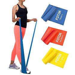 Potok Resistance Band Set, 3Pack Latex Elastic Bands for Upper & Lower Body & Core Exerc ...