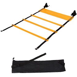ZZ Lighting Adjustable Speed Agility Training Ladder for Soccer with Carry Bag(25 Rung 32.8 ft)