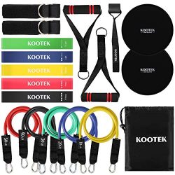 Kootek 18 Pack Resistance Bands Set Workout Bands – 5 Stackable Exercise Bands 5 Loop Resi ...