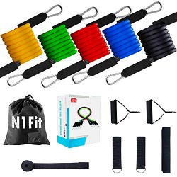 Resistance Bands Set – 11pcs Exercise Bands with Door Anchor, Ankle Straps and Handles  ...