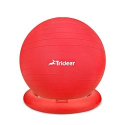 Trideer Ball Chair – Exercise Stability Yoga Ball with Base for Home and Office Desk, Ball Seat, ...