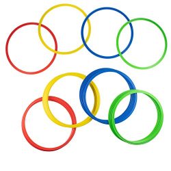 Juvale 24-Pack Speed and Agility Training Rings for Trainers, Gyms, Athletics, 4 Assorted Colors ...