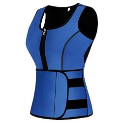 Mpeter Sweat Vest for Women, Slimming Body Shaper, Weight Loss (Large, Blue)