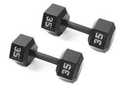 CAP Barbell Cast Iron Hex Dumbbell (Pair), Black, 35 lb