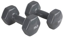 AmazonBasics Vinyl Dumbbells, 20 Pound, Set of 2