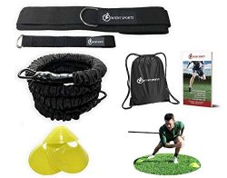 INTENT SPORTS 360° Dynamic Speed Resistance and Assistance Trainer Kit 8 Ft. Strength 80 Lb Resi ...