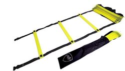 Pepup Sports Super Flat 8 Rungs Adjustable Speed Agility Ladder with Free Carry Bag, 11′