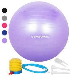 GYMBOPRO Exercise Ball (55-75cm) Heavy Duty Stability Ball Chair Anti Burst Birthing Ball with Q ...