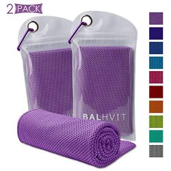 Balhvit 2 Pack Cooling Towel, Ice Towel, Microfiber Towel for Instant Cooling Relief, Cool Cold  ...