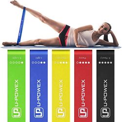 UPOWEX Resistance Bands – Set of 5 – Exercise Bands for Booty, Crossfit, Stretching, Strength Tr ...