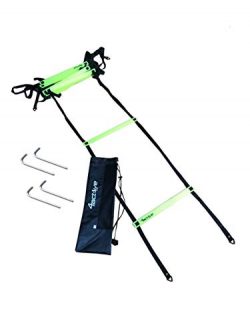 4Active Speed and Agility Training Ladder 12 Adjustable Rungs 20 Feet Including Ground Anchors a ...