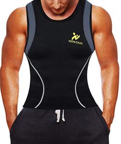 Men Neoprene Waist Trainer Jacket Sweat Vest Sauna Compression Suit Corset Top for Abdominal Tra ...