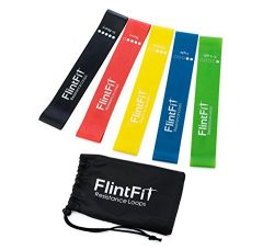 FlintFit Premium Quality Loop Exercise Bands, Set of 5