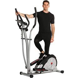 ANCHEER Elliptical Machine Trainer Magnetic Smooth Quiet Driven with LCD Monitor and Pulse Rate  ...