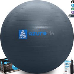 A AZURELIFE Professional Grade Exercise Ball, Anti-Burst&Non-Slip Stability Balance Ball wit ...