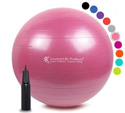 Exercise Ball for Yoga, Balance, Stability from SmarterLife – Fitness, Pilates, Birthing,  ...