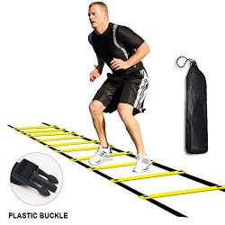 Agility Ladder for Kids Teens Speed Agility Training Ladders with Carrying Bag 12-Rung Adjustabl ...