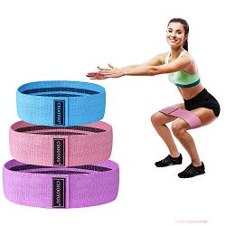 Fabric Soft Non Slip Hip Fitness Bands for Booty Resistance Exercise Workout Bands for Women &am ...