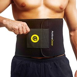 ActiveGear Premium Waist Trimmer Belt Slim Body Sweat Wrap for Stomach and Back Lumbar Support ( ...