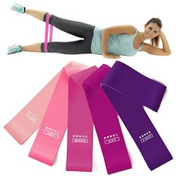 Larnn Resistance Loop Bands Set of 5 Fitness Bands Perfect for Legs and Butt Yoga Crossfit Stren ...