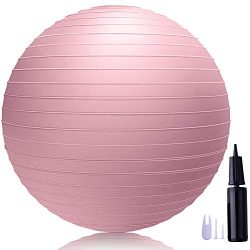 LAKIBOLE 75cm Exercise Ball Anti-Burst Yoga Ball with Quick Pump for Office & Home & Gym ...