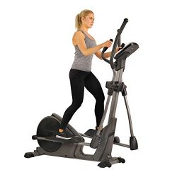 Sunny Health & Fitness Magnetic Elliptical Trainer Elliptical Machine w/Tablet Holder, Progr ...