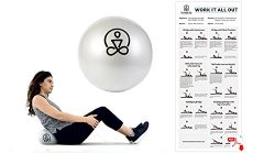 Mini Core Exercise Ball- Pilates, Physical Therapy, Barre, Yoga – Includes eBook and Trave ...