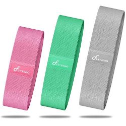 FUUNSOO Resistance Loop Bands, Anti-Slip Exercise Bands for Legs and Butt, Fabric Workout Bands  ...