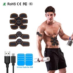 HOSETOP Rechargeable Abs Muscle Trainer, Abdominal Toning Belt, Abs Muscle Toner, Portable Muscl ...