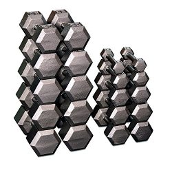 Body-Solid SDS550 5-50-Pound Grey Hex Dumbbell Set