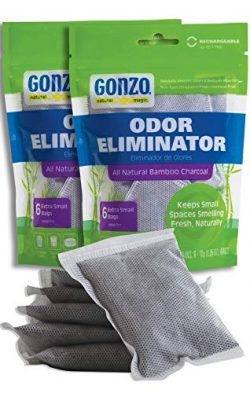 Gonzo Bamboo Charcoal (12 Extra Small Bags 10 Grams) Air Purifying Bags Odor Eliminator for Home ...