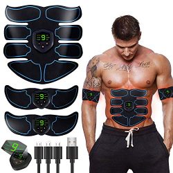 BLUE LOVE Gubana ABS Stimulator Muscle Toner, Abdominal Toning Belt Muscle Smart EMS Body Traine ...