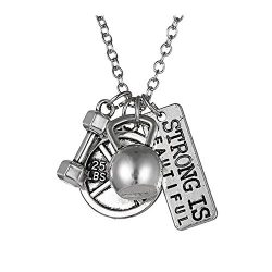 Luvalti “Strong is Beautiful” Pendant Necklace – Best Motivational Gift – ...