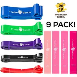 Resistance Bands Set – Pack of 9 – Heavy Duty Exercise Bands Stretch Set | Booty Ban ...