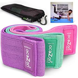 ecoZen Lifestyle Non-Slip Hip Bands for Legs and Butt Workout | Set of 3 Fabric Bands for Exerci ...