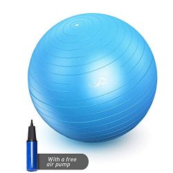 JBM Exercise Yoga Ball with Free Air Pump (4 Sizes 5 Colors) 400 lbs Anti-Burst Slip-Resistant Y ...